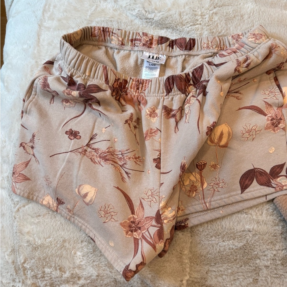 Floral Tan Shorts